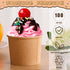 100 Pieces Ice Cream Cups - Paper Disposable Sundae Bowls, Kraft Paper Hot Cold Soup Snack Yogurt Dessert Small Cups