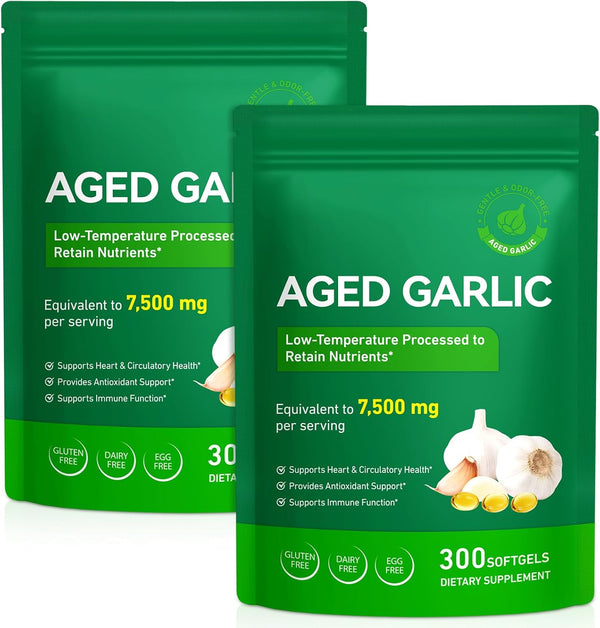 UXENPHXF Aged Garlic Extract Capsules, Immune & Antioxidant Support Garlic Soft Capsules, Supports