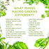 Macro Greens Powder - MacroLife Naturals, 38 Superfood Probiotic Antioxidant Supplement, 10oz (30 Servings)