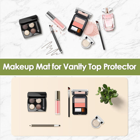 Makeup Mat for Vanity, Dual-Sided Vanity Desk Mat, Easy to Clean Waterproof and Oilproof Vanity Makeup Pads