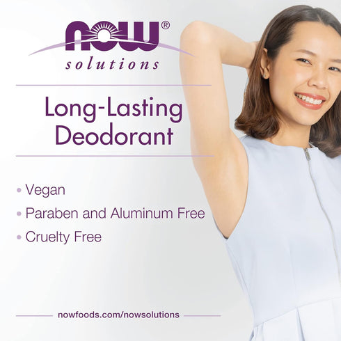 NOW Foods Solutions Long-Lasting Deodorant Stick, Rose and Ylang Ylang Scent, 2.2-Ounce, Odor Neutralizing and Keeps