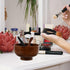 Wood Face Mask Mixing Bowl Set for Ladies, DIY Vintage Facial Skincare Clay Mixing Kit with Mask Spoon and Spatula Brush