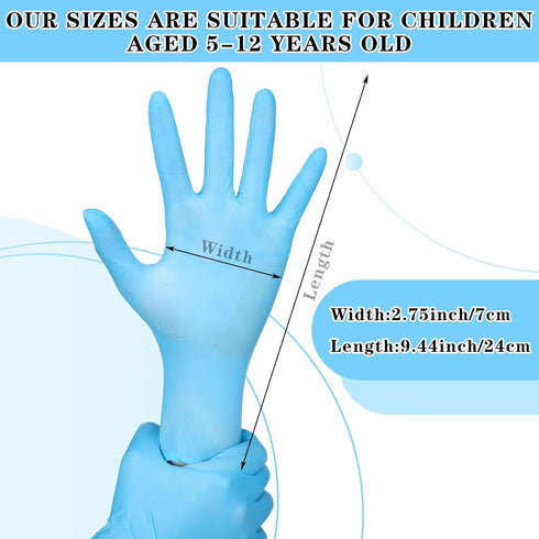 Disposable Nitrile Gloves for Kids Ages 5-12 Kids Gloves for Crafting Cleaning Latex Free