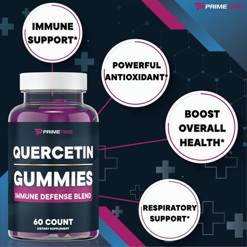 Quercetin + Zinc + Vitamin C 1000mg Gummies with Elderberry, Vegan Immune Support Gummy Booster for Kids Adults (2
