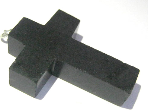 CRYSTALMIRACLE Beautiful Black Tourmaline Gemstone Single Cross Pendant, Healing Fashion Jewelry Gift for Men Women