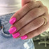 Neon Pink Press on Nails, Short Square Natural Gel Nails, 48Pcs Thick Reusable Fake Nails for Women