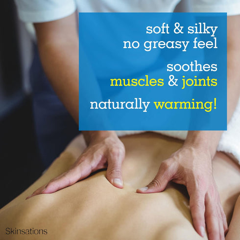 Skinsations Sore Muscle Massage Oil with Arnica Montana - Naturally Warming Capsicum, Organic Essential Oil Blend