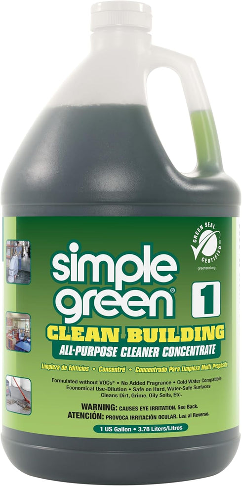 Simple Green Industrial SMP11001 Clean Building All-Purpose Cleaner Concentrate, 1gal Bottle