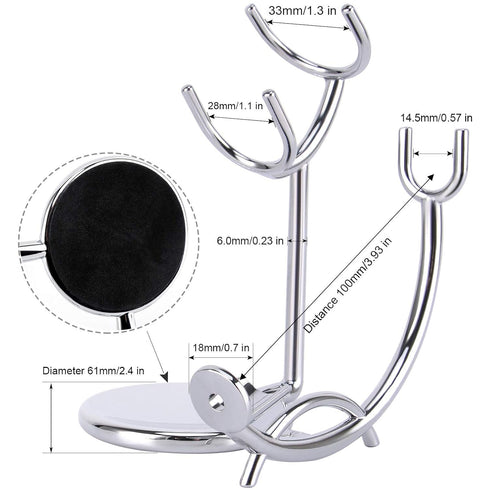 Shaving Stand and Double Stainless Steel Design - Shave Soap Bowl for Thick Lather, Unbreakable
