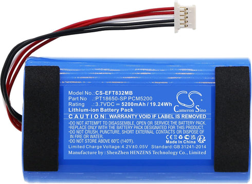 Battery Replacement for Spaceview Pro baby cam T8321-M PT18650-SP PCM5200