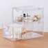 Stackable Acrylic Clear Cosmetic Organizer Drawers, Makeup Storage Container for Skin Care, Hair Accessories, Set of 2