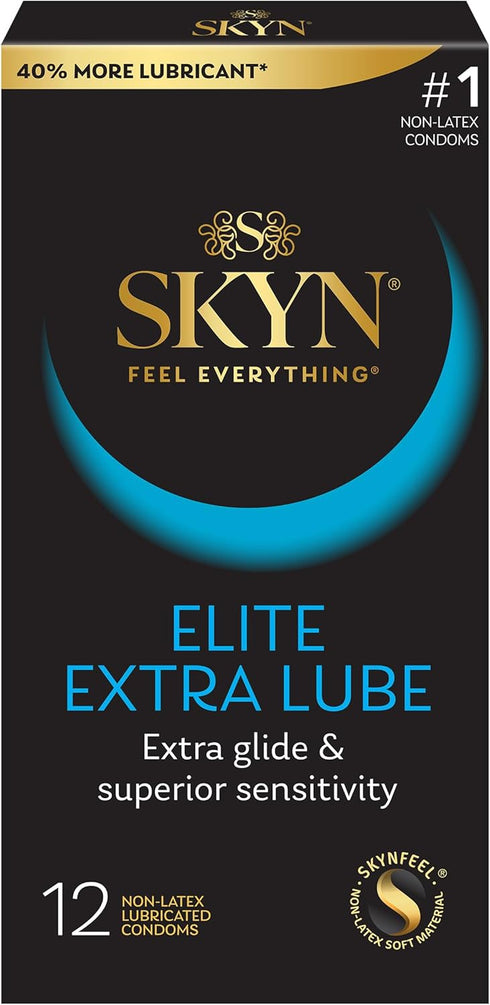 SKYN (12 Count) Elite Large and Extra Lube Ultra-Thin Lubricated Latex-Free Condoms