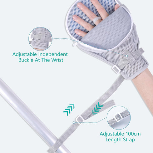 Medical Restraint Gloves - 2Pcs, Hand Protective Zip-Up Gloves for Dementia Patients, Elderly, Bed Restraints Mitts