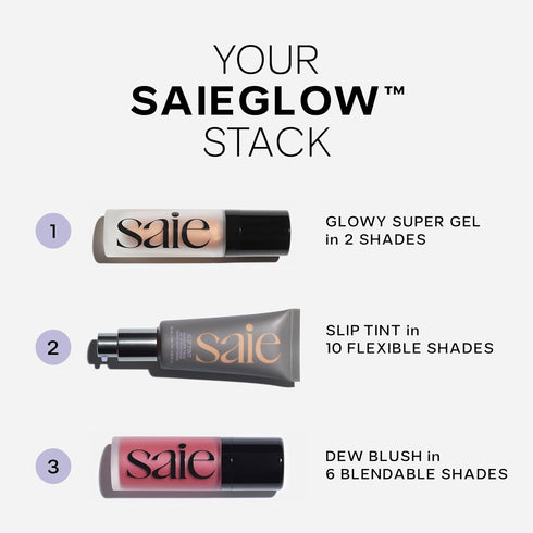 Saie Mini Glowy Super Gel Lightweight Illuminator, Luminizer + Makeup Primer for Glowing Skin, Starglow (0.5 oz)