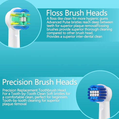 KHBD 16 Pack 4 4 4 4 Replacement Heads for Oral B Braun- Includes Sensitive Brush, Precision Brush, Deep Cleaning