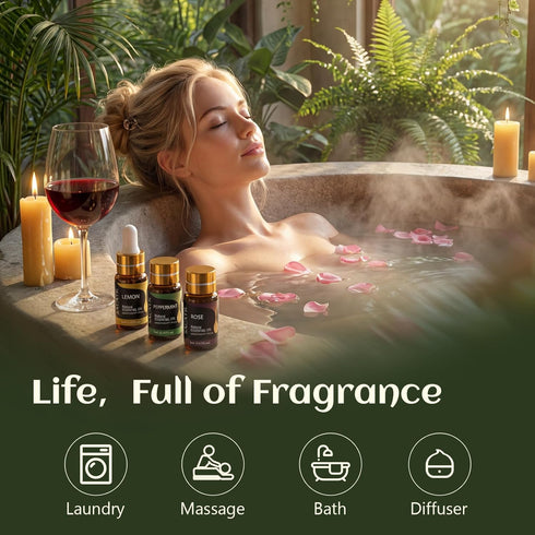 Set -12 Set (12 5ML) Essential Oils by SACATR Natural Essential Oil Essential Oils Gift for Diffuser, Massage