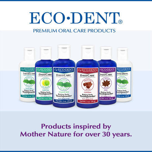 Eco-Dent DailyCare Baking Soda Toothpowder, Anise - SLS & Fluoride-Free with DailyRinse Pack