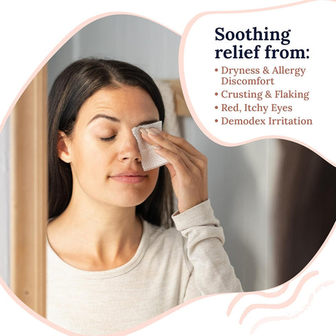 Rise - Eyelid Wipes, w/Tea Tree Oil & Hyaluronic Acid | Eyelid Wipe | Dry Eye Relief | Eye Wipes for Dry Eyes | Travel Ready | 30 Count | FSA & HSA Eligible