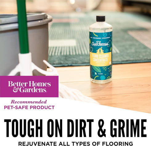 Aunt Fannie's Ultra Concentrated Floor Cleaner Vinegar Wash, Multi-Surface Cleaner for Mopping, Makes 16 Gallons - 32
