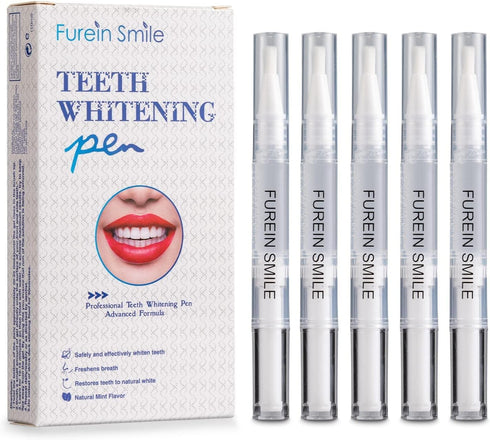 Teeth Whitening Pen, 5 Pens, 50+ Treatments, 35% Carbamide Peroxide Tooth Whitener Gel Brush