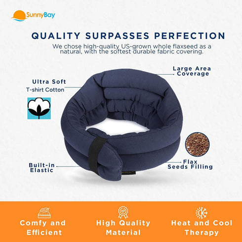 SunnyBay Microwave Heating Pad, Microwavable Heated Neck and Shoulder Wrap, Hands-Free Weighted Moist Hot or Cool Pack