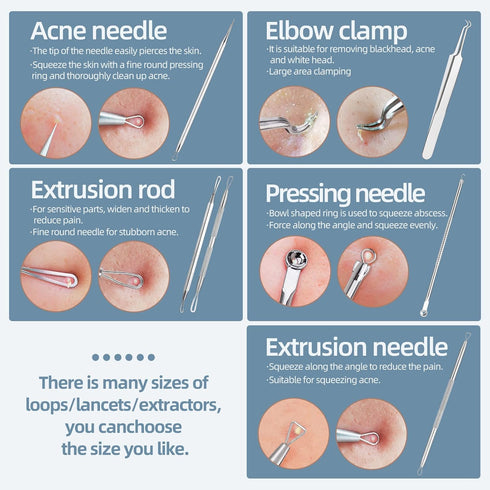 JPNK Blackhead Remover Comedone Extractor, Acne Removal Kit.