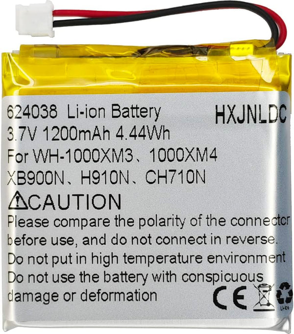 3.7V 1200mah Li-Polymer Battery Replacement for Sony WH-1000XM3, WH-1000XM4, WH-XB900N, WH-H910N, WH-CH710N
