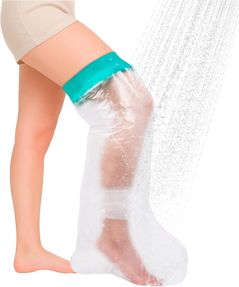 quiheat Waterproof Leg Cast Cover for Showering, Reusable Shower Sleeve for Upper Leg