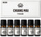 Essential Oils Set, Chiang Mai Series, 6 Pure Oils Kit - Cinnamon, Sandalwood, Frankincense, Peppermint, 10ML
