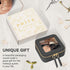 Mini Clear Makeup Bag for Purse - Cute Small Travel Cosmetic Bag for Women, Waterproof Leather Pouch with Gold Zipper