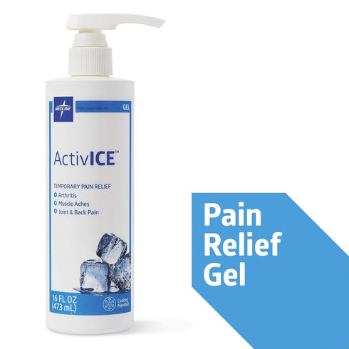 Medline ActivICE Pain Reliever Gel - 16-oz Pump for Arthritis, Muscle Aches, and Back Injuries