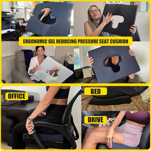 Tailbone Gel Wheelchair Seat Cushion,Bed Sore Cushions for Butt,Gel Cushion for Pressure Relief,Donut Pillow for Pain