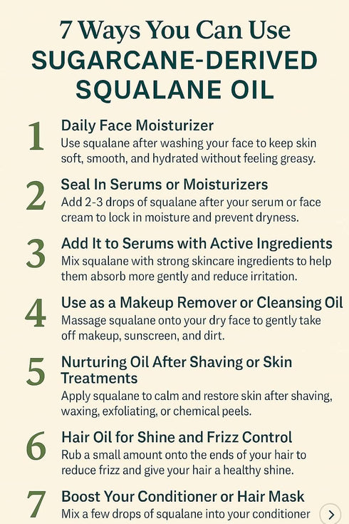 Squalane 100% Pure Plant Derived Face Oil 2 Fl Oz, All Natural Hydrating Moisturizer for Skin, Body, Hair