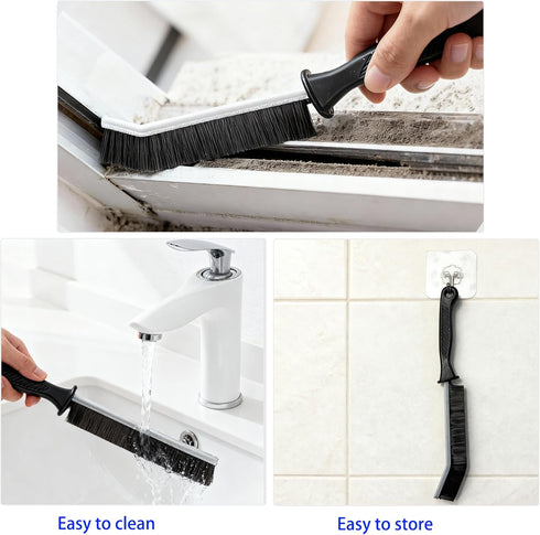 Luxzio 7 Set Pcs Hard Bristle Crevice Cleaning Brush - for Grout, Tight Spaces & Gap Cleaning, Deep Reach Narrow
