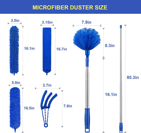 Dusters for Cleaning, Newliton Microfiber Ceiling Fan Cobweb Duster with Extension Pole