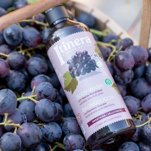 Itinera Smoothing Body Wash with Tuscan Red Grapes (12.51 fl oz) - Vegan Friendly with Aloe Vera and Glycerine