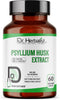 Dr. HERBALIST Psyllium Husk Extract 1000mg, 60 Veg Capsules for Digestion and Daily Fiber Support