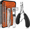 Toenail Clippers for Seniors, Professional Heavy Duty Long Handle Nail Clippers, 6Pcs Black
