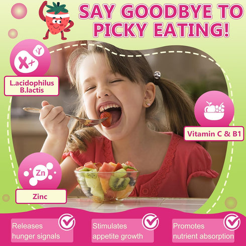 Kids Probiotic Chewable, 5 Billion CFUs + Prebiotics for Ages 3+, Natural Strawberry Flavor, 75 Servings