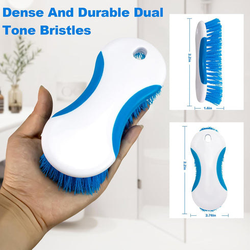 Keleekelin 6.3" Multi Purpose Heavy Duty Scrub Brush with Non-Slip TPR, Cleaning Brush with Stiff Bristles for Tile