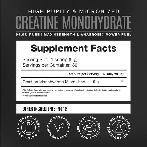 BIRDMAN Micronized Creatine Monohydrate Powder, Muscle Recovery, Caffeine Free, Vegan, Post Workout, Gluten Free, Sugar
