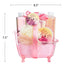 Home Spa Gift Basket Peony Spa Set for Women, Includes Shower Gel, Bubble Bath, Body Lotion, Bath Salt & Puff in Pink