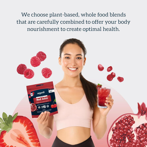 Immune 15 Packets Organifi Red Juice - Energy Powder Reduces Afternoon Crashes and Boosts Digestion and System, Go