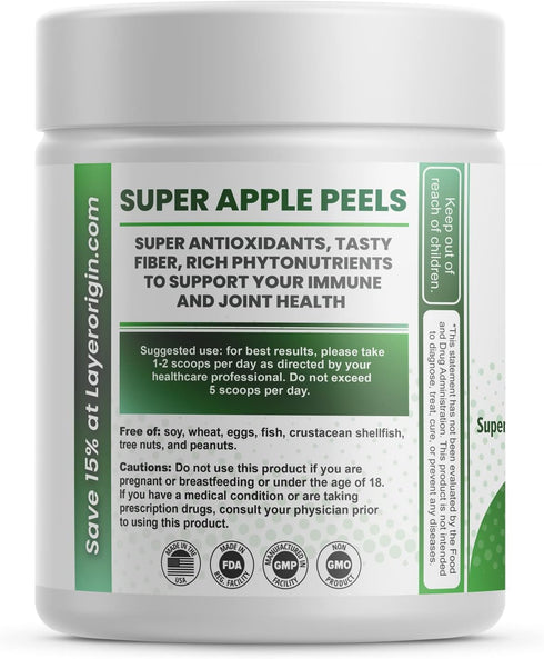 Layer Origin Organic Apple Peel Powder - Boost Akkermansia and Bifidobacteria