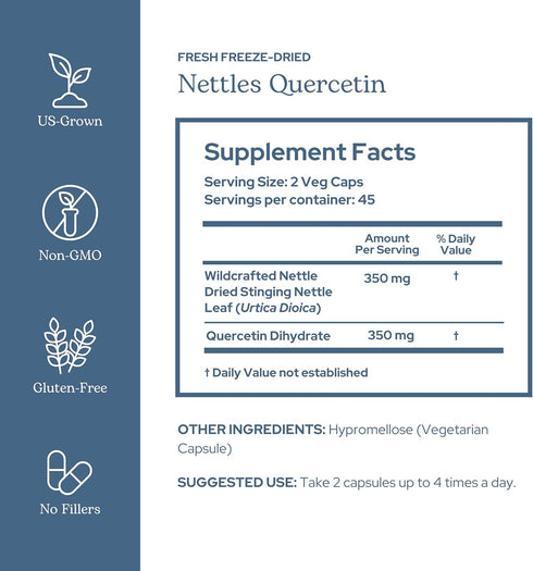 Eclectic Herb Nettle Quercetin Capsules, Non-GMO, Vegan, 90 CT