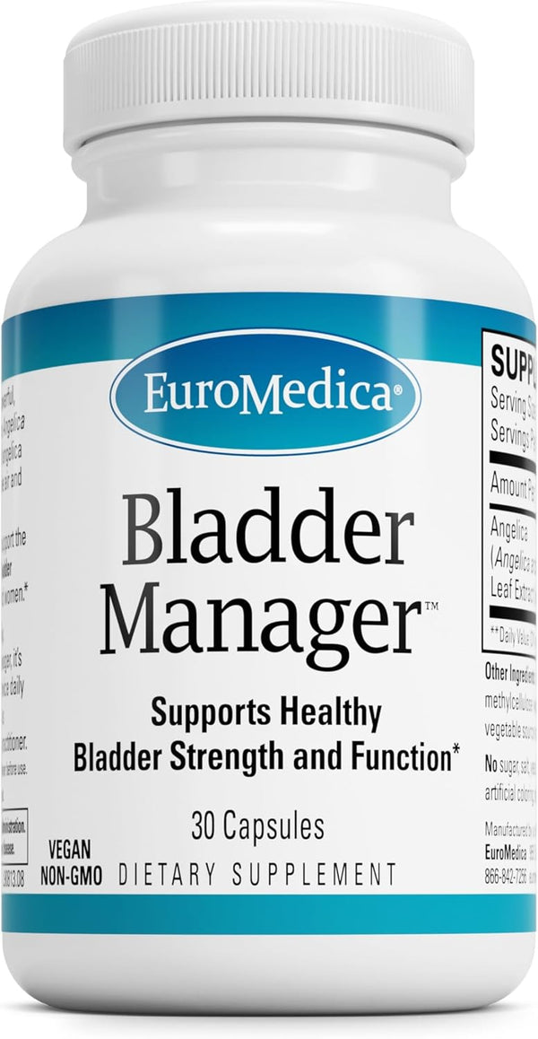 EuroMedica Bladder Manager - Bladder Support Supplement with Angelica Leaf Extract, Vegan Capsules, 30 Count