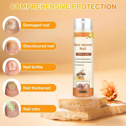 Plresen 0.68 Oz (2PCS) Bee Venom Nail Soothing Spray, Toe Nail Treatments for Damaged Nails, Nail care, Safely