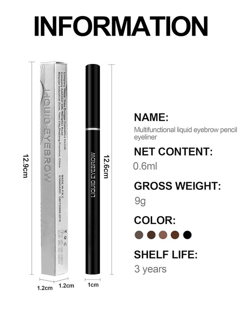 5 Colors Eyebrow Pencil, Multifunctional Ultra-Fine Liquid Eyeliner & Eyebrow Pencil, Long-Lasting Waterproof