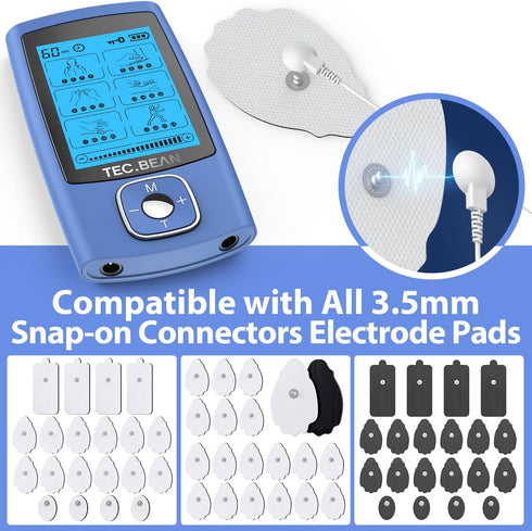 24 Modes Tens Unit Muscle Stimulator, Rechargeable Tens Machine with 8 Electrode Pads for Pain Relief Therapy