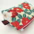 Terra Distribution Small Makeup Bag for Purse - Traditional Edo Komon Design Cute Cosmetic Pouch (Camellia Flower,